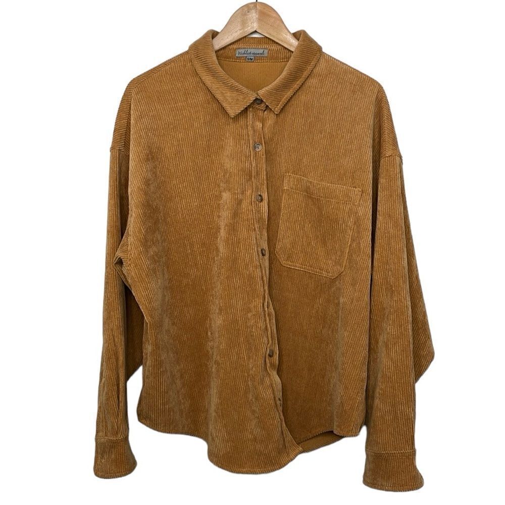 Wishlist Apparel Corduroy Mustard Color Schaket with Doleman sleeves S/Medium